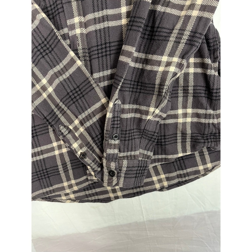 Woolrich Flannel Shirt Mens XL Gray Excellent Plaid Long Sleeve Shacket - Picture 6 of 8